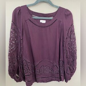 Anthropologie Eyelet Meadow Rue Blouse Size 6